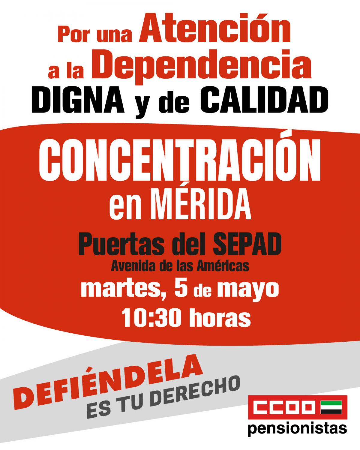 Concentración a las puertas del SEPAD en Mérida