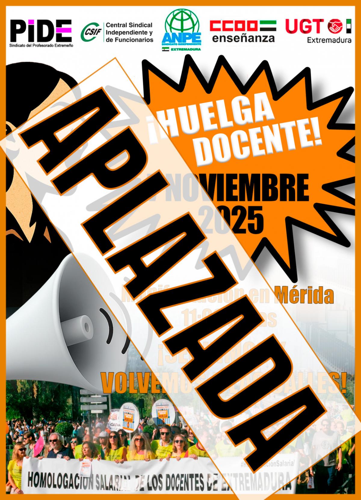 Aplazada huelga 7 noviembre