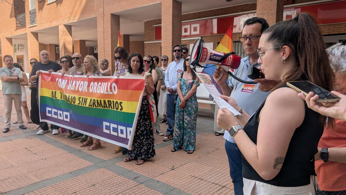 Concentración de CCOO de Extremadura en Mérida