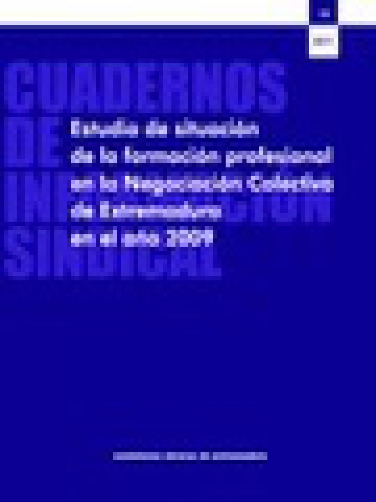 Estudio de situación de la formación profesional en la Negociación Colectiva de Extremadura en el año 2009