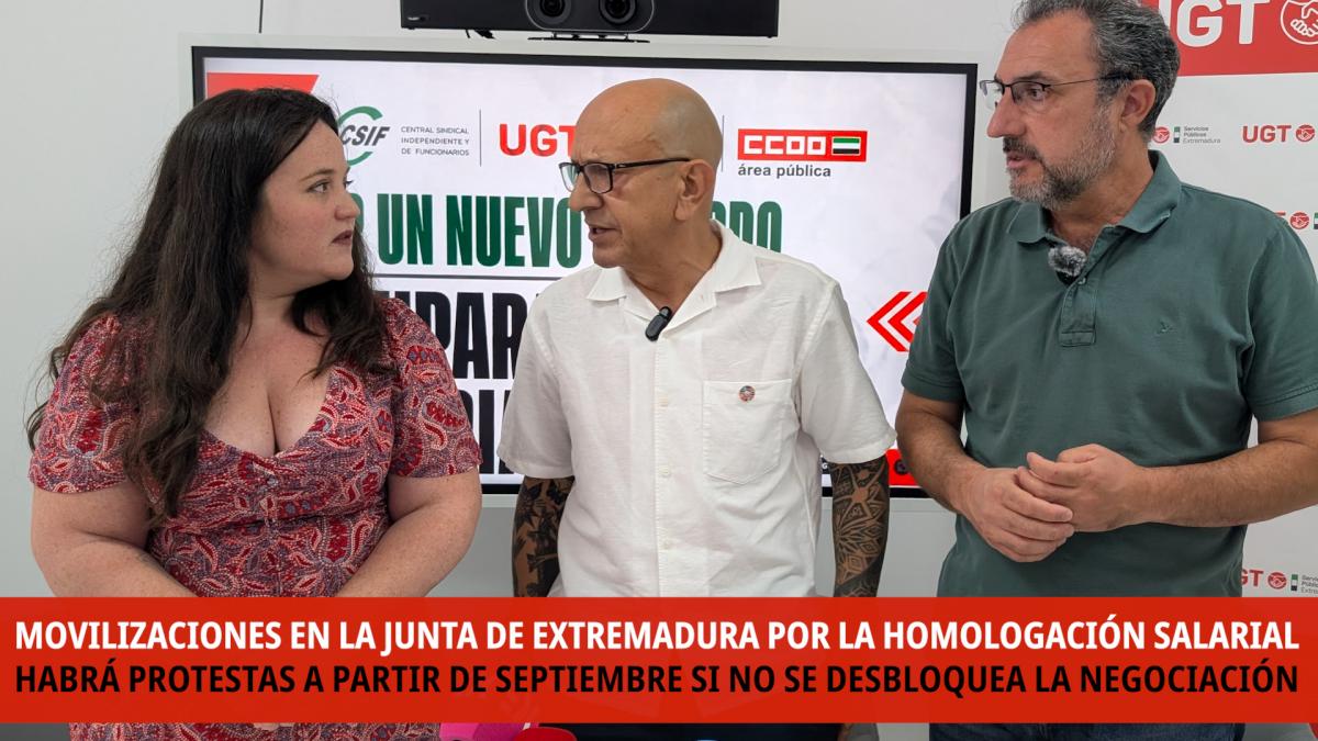 Las tres organizaciones sindicales en la Mesa General de la Fundación Pública de Extremadura, CCOO, UGT y CSIF, denuncian el bloqueo de las negociaciones