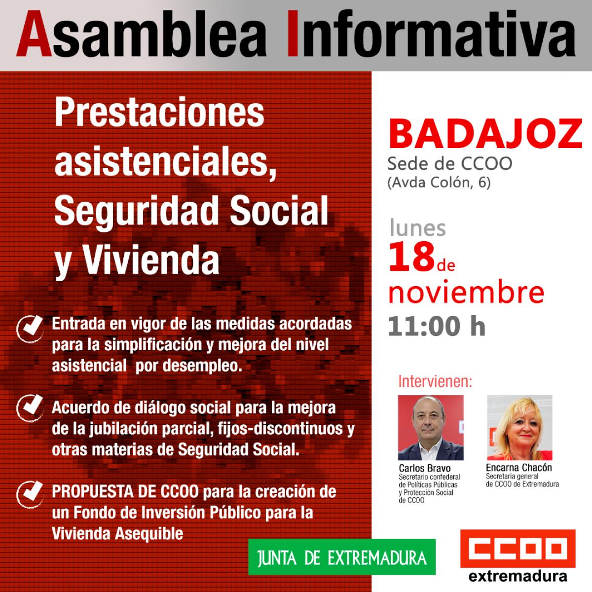 Asamblea Informativa Mejora prestaciones por desempleo