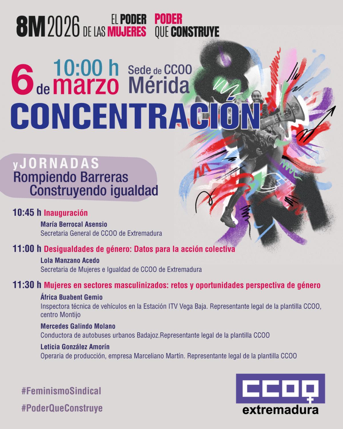 Acto de CCOO con motivo de la celebración del 8 de marzo, Día Internacional de la Mujer