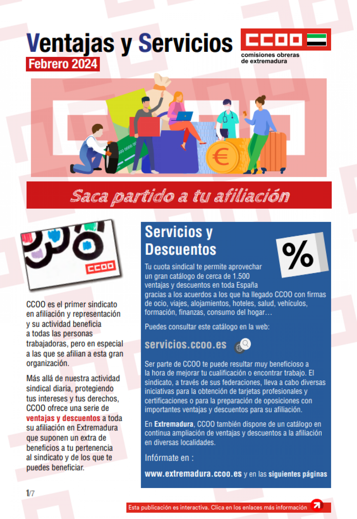 VENTAJAS Y SERVICIOS A LA AFILIACIÓN EN EXTREMADURA - FEBRERO 2024