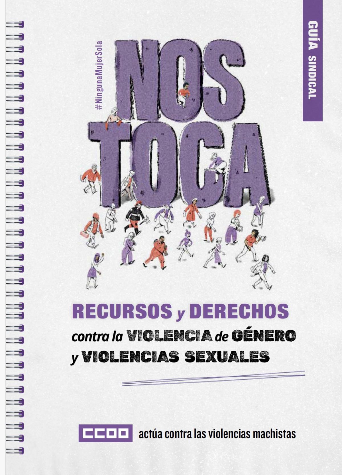 Portada de la Guía Sindical de recursos y derechos contra la violencia de género y violencias sexuales