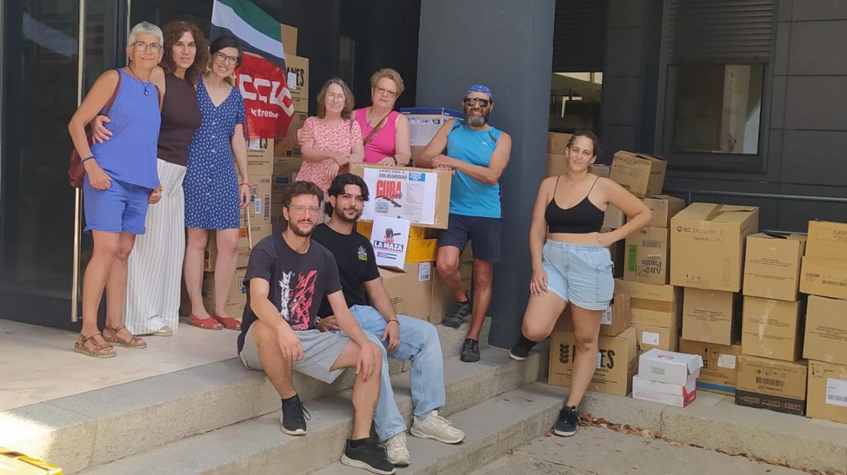 Material reunido por CCOO de Extremadura para ayudar al pueblo cubano